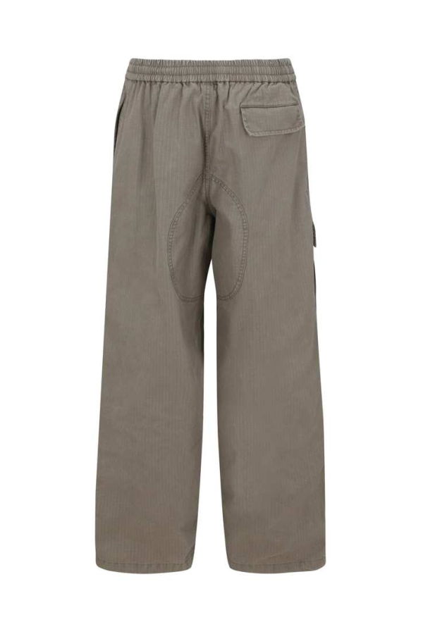 Acne Studios Logo Embroidered Mid-Waist Pants - Cold Beige