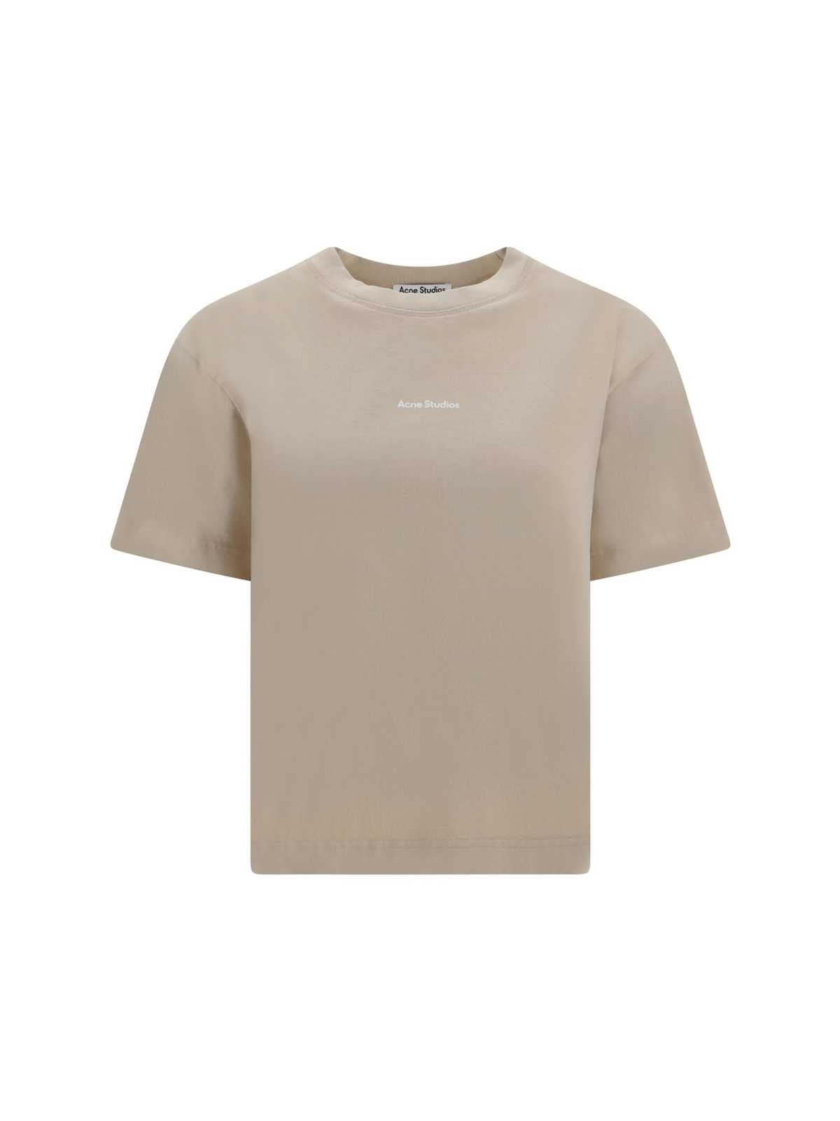 Acne Studios Cotton T-shirt - Champagne Beige - Image 1 of 3