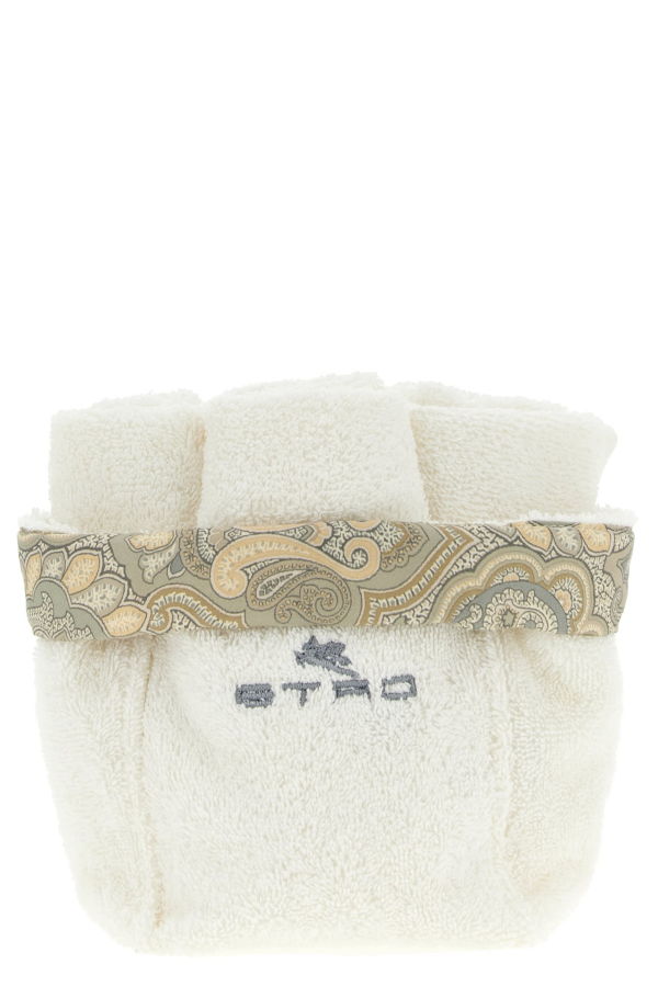 Etro Set Of 4 Washbasins + 7Plies Basket Bath Linen Set - Beige