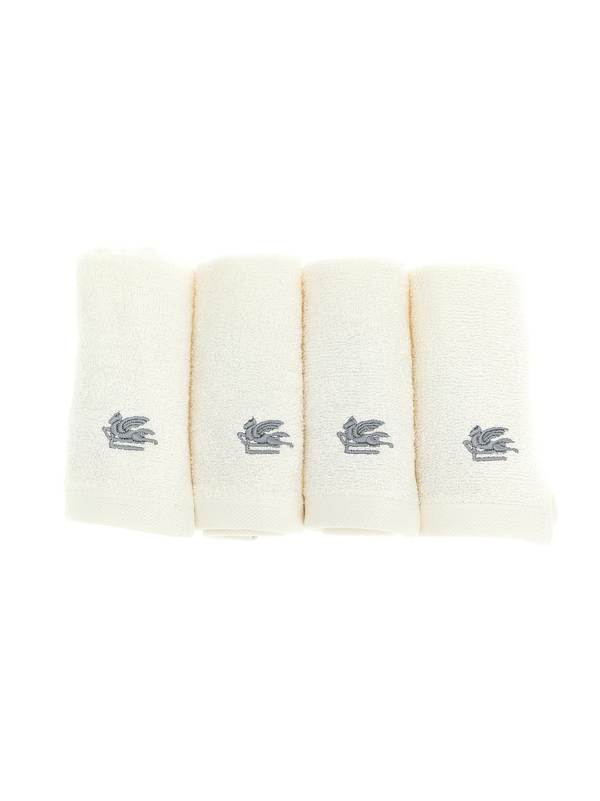 Etro Set Of 4 Washbasins + 7Plies Basket Bath Linen Set - Beige