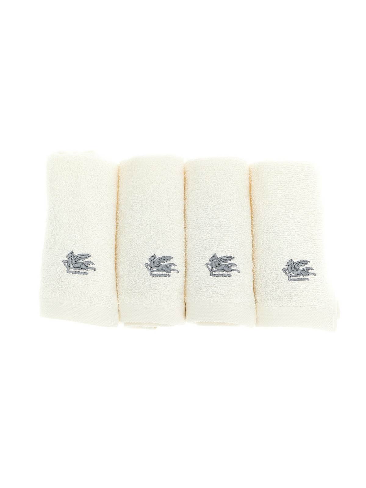 Etro Set Of 4 Washbasins + 7Plies Basket Bath Linen Set - Beige - Image 2 of 3