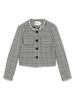 Self-Portrait Wool Blend Checked Jacket - Black - Thumbnail 1