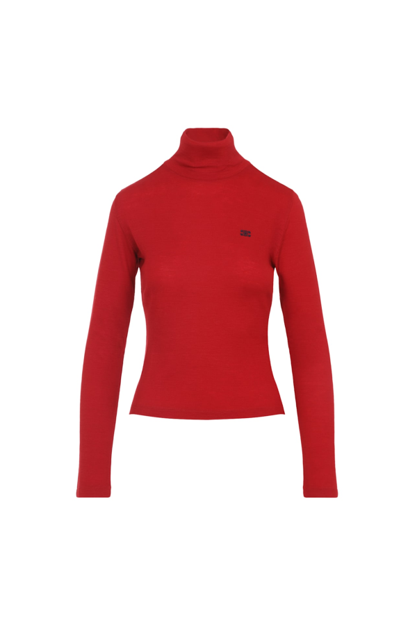 Celine Turtleneck Top - Rouge Cerise Navy