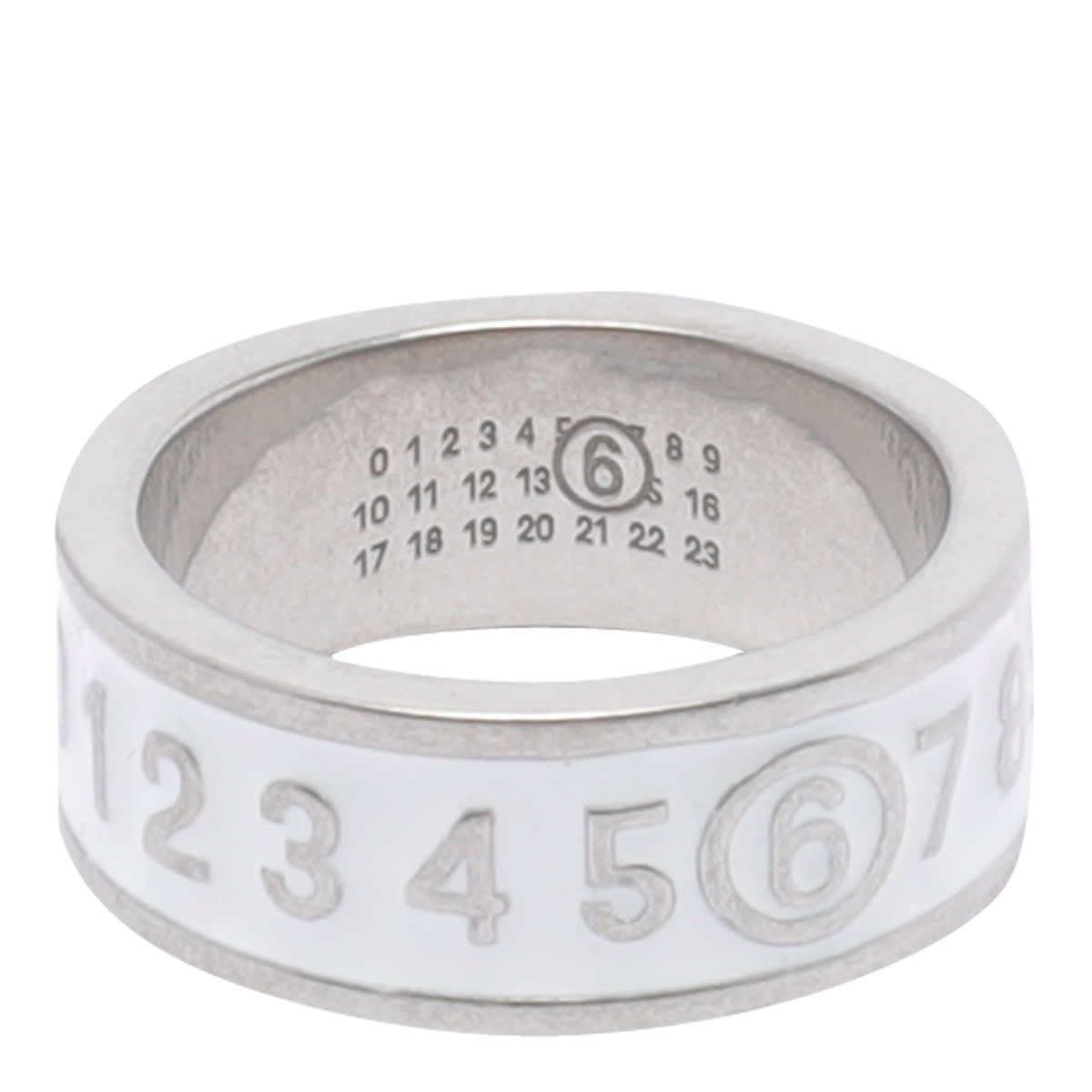 MM6 Maison Margiela Numeric Signature Logo Ring - White | Garmentory