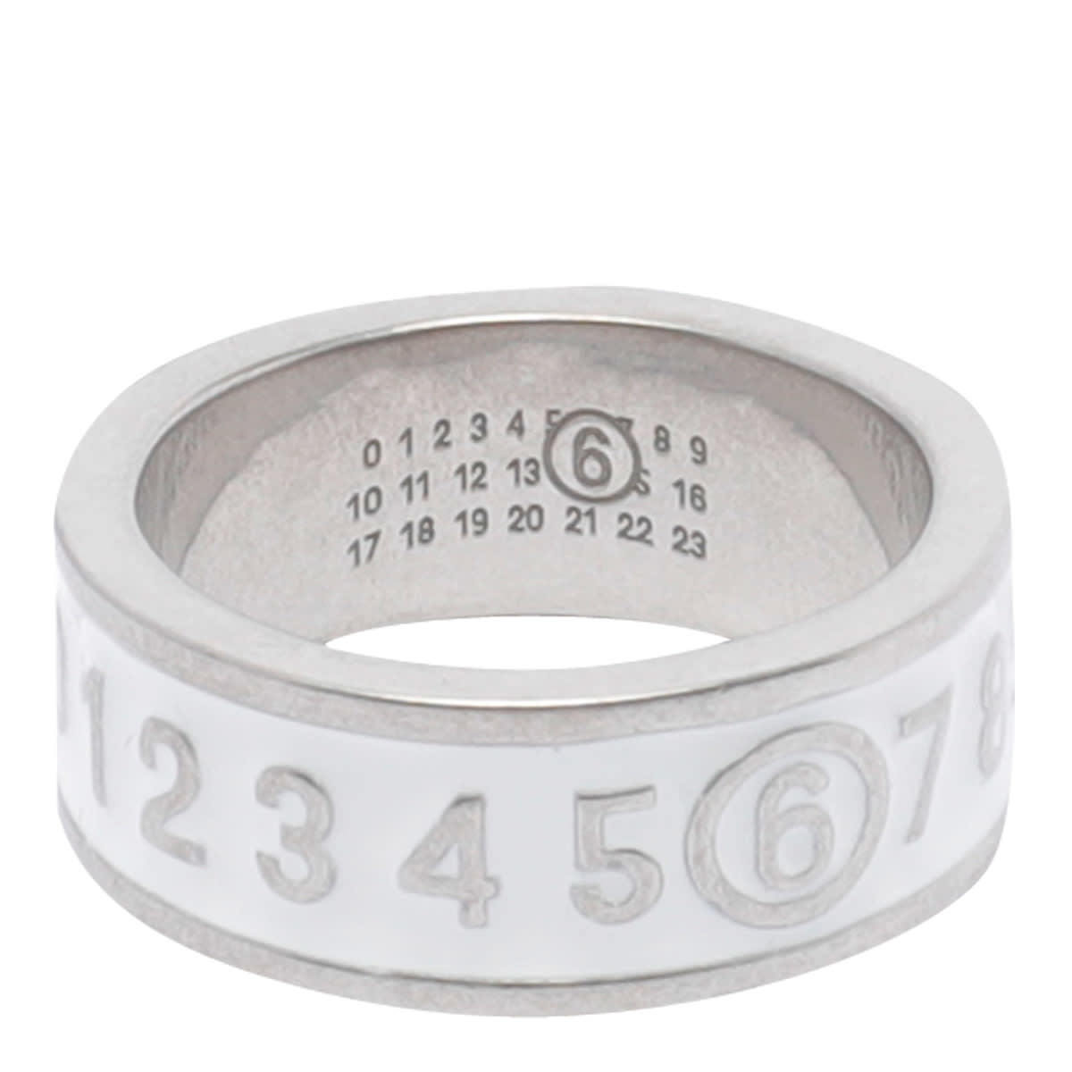 MM6 Maison Margiela Numeric Signature Logo Ring - White | Garmentory