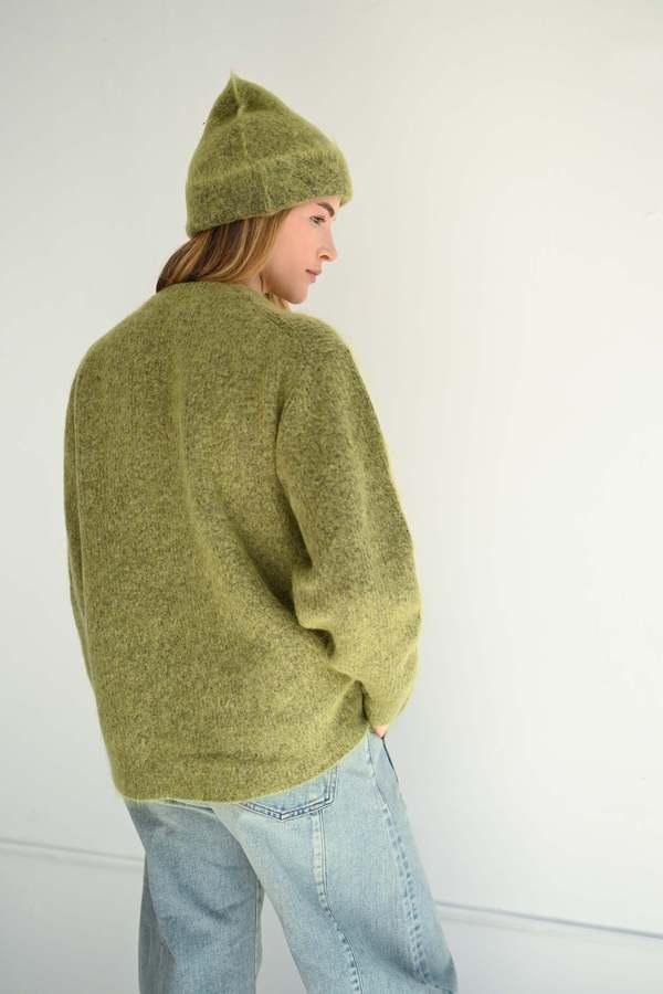 SAYAKA DAVIS NEW YORK Mohair Cardigan - Matcha | Garmentory