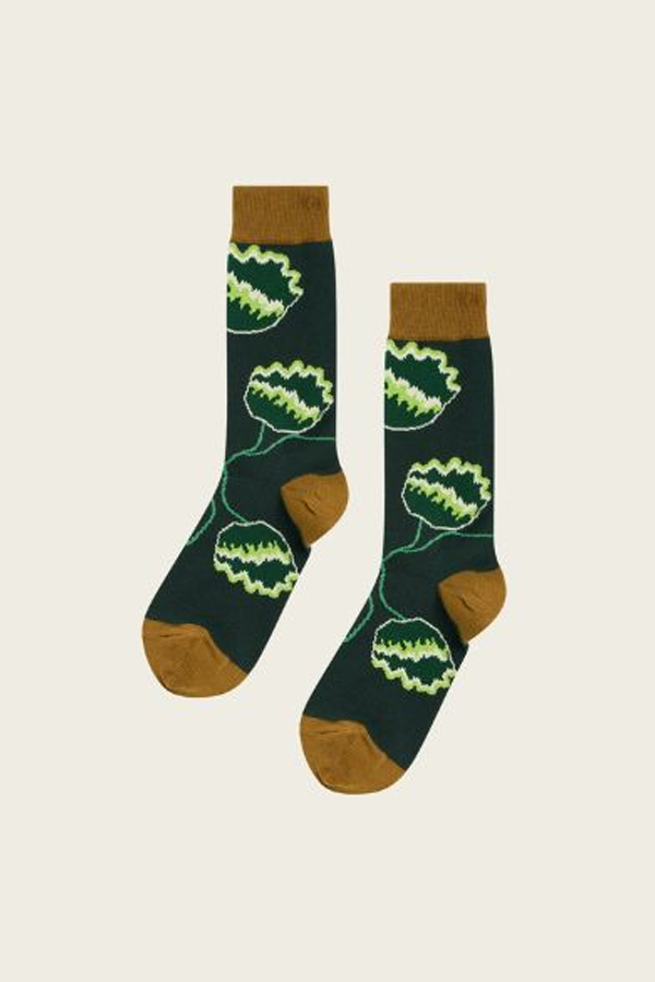 Cotélac Jacquard Socks - Dark Green