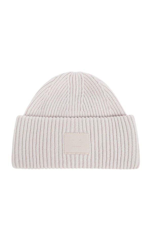 Acne Studios Wool Hat With Logo Hat - Aab Light Grey