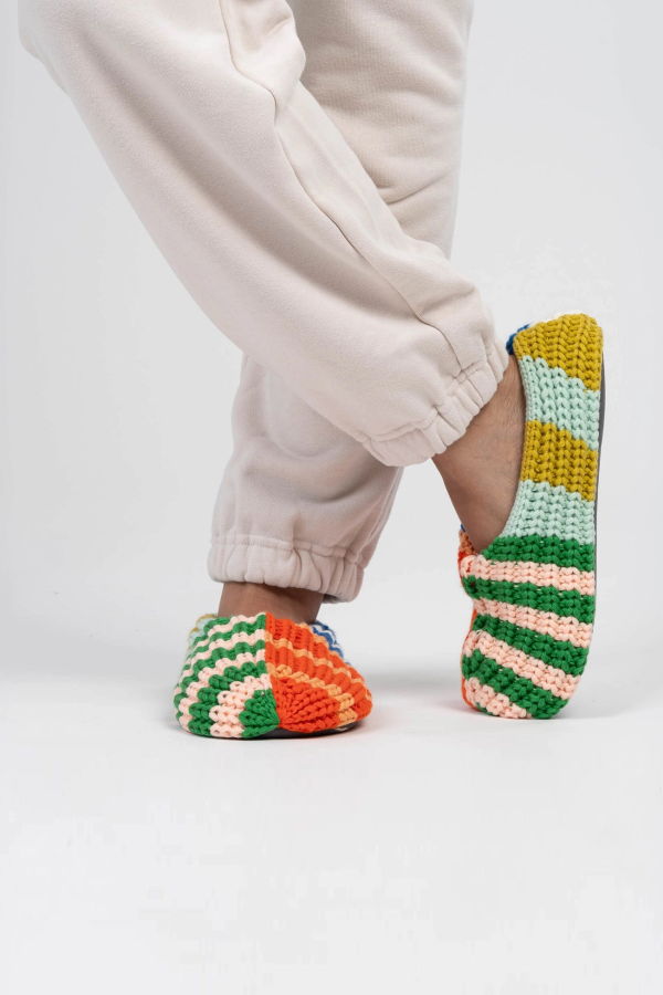 Verloop Patchwork Stripe Rib Slippers
