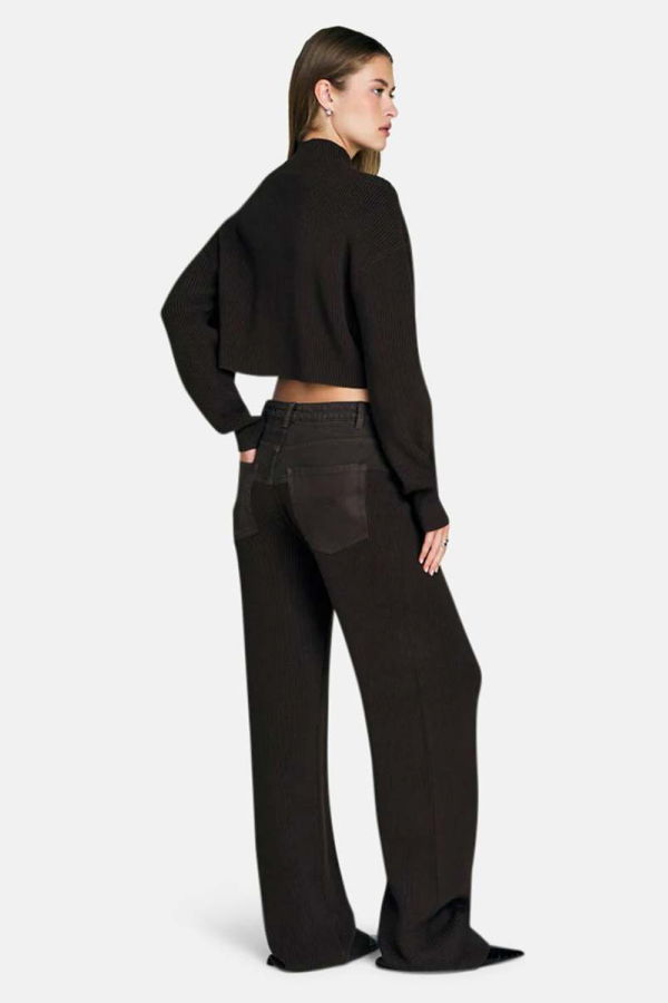 Ser.o.ya Chani Knit Denim Pants - Slate Brown
