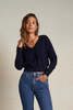 basic. Georgina Cotton Cashmere V Neck Sweater - Thumbnail 1