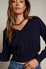 basic. Georgina Cotton Cashmere V Neck Sweater - Thumbnail 4