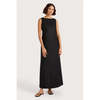 Faithfull The Brand Taylor Midi Dress - Black - Thumbnail 1
