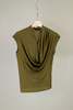 Wanze Cowl Neck Drape Tank - Merino Wool Olive - Thumbnail 5