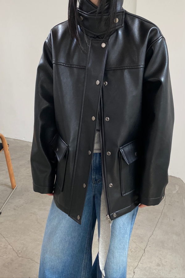 The NKC Store Briona Vegan Leather Jacket