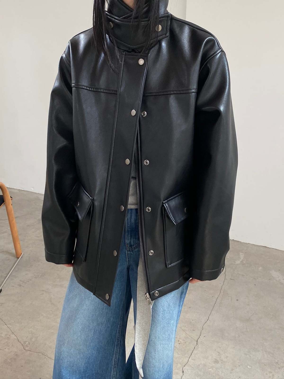 The NKC Store Briona Vegan Leather Jacket - Image 1 of 12