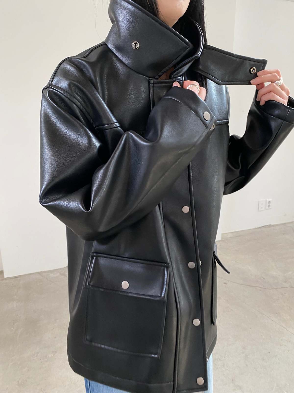 The NKC Store Briona Vegan Leather Jacket - Image 3 of 12