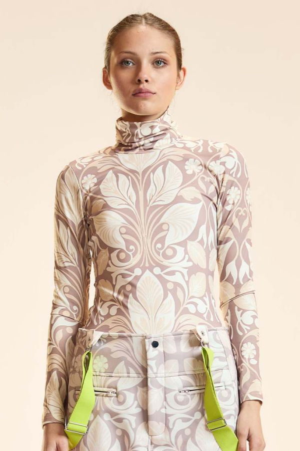 Cynthia Rowley The Perfect Layer Turtleneck Top - Taupe Multi