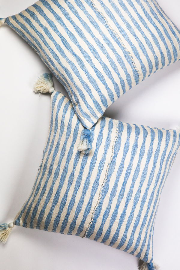 Archive New York Antigua Pillow - Natural Faded Indigo
