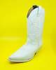 MM6 Maison Margiela White Painted Calf Leather Cowboy Boots - Thumbnail 3
