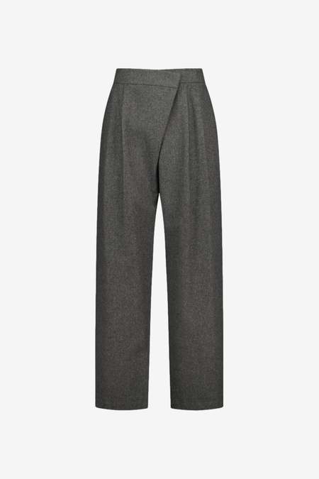 Amomento Wool Two Tuck Wrap Pants | Garmentory