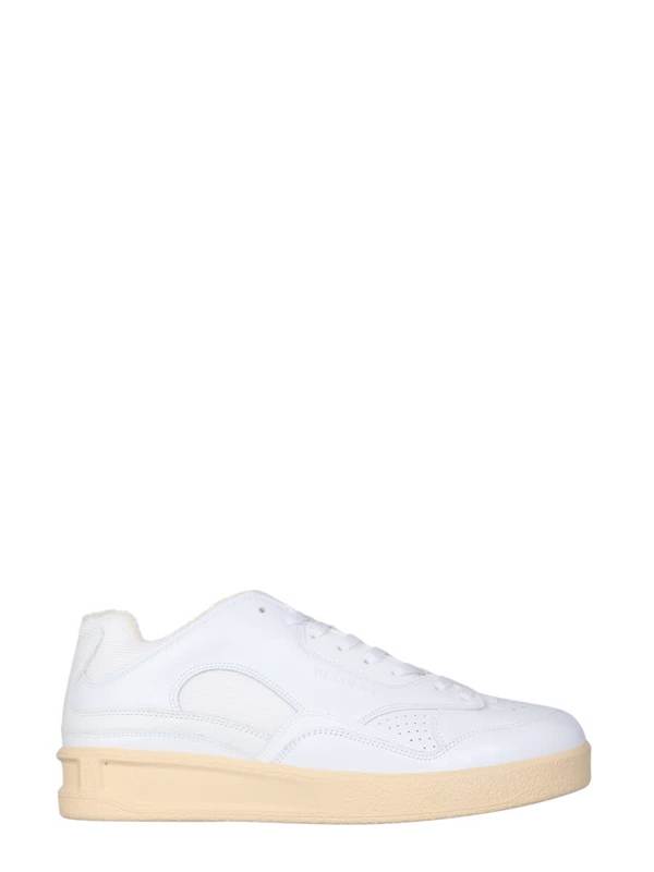 Jil Sander Low Leather Sneakers - White