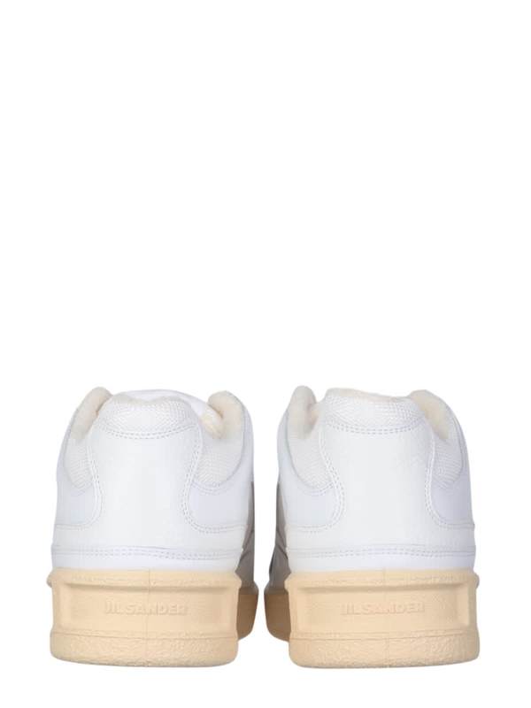 Jil Sander Low Leather Sneakers - White