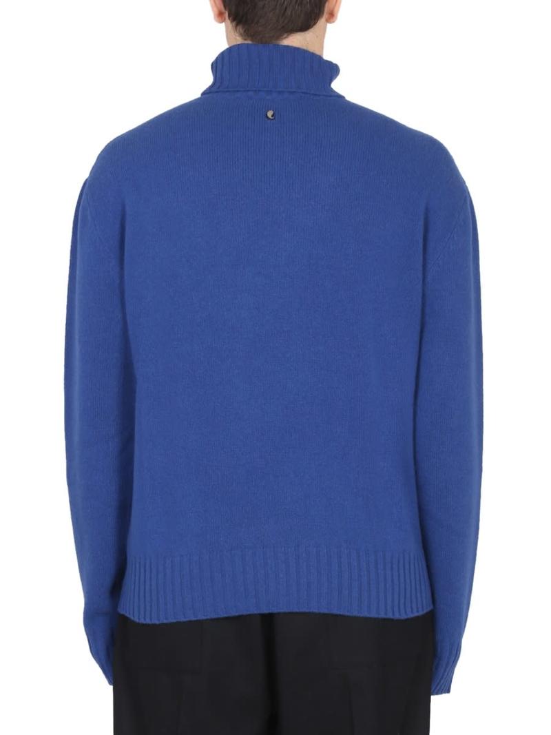 Etro Inlaid Jacquard Turtleneck Sweater - Blue