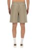 Fred Perry Cotton Bermuda Shorts - Beige - Thumbnail 3