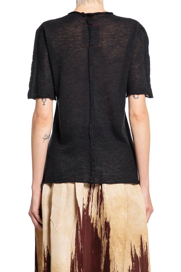 Uma Wang Short Sleeved Knitted Top - Black