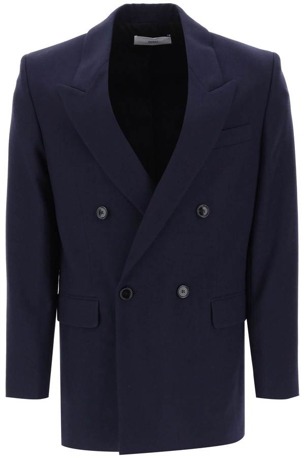 Ami Alexandre Mattiussi Wool Serge Doublebreasted Blazer - Blue