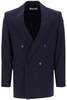 Ami Alexandre Mattiussi Wool Serge Doublebreasted Blazer - Blue - Thumbnail 1