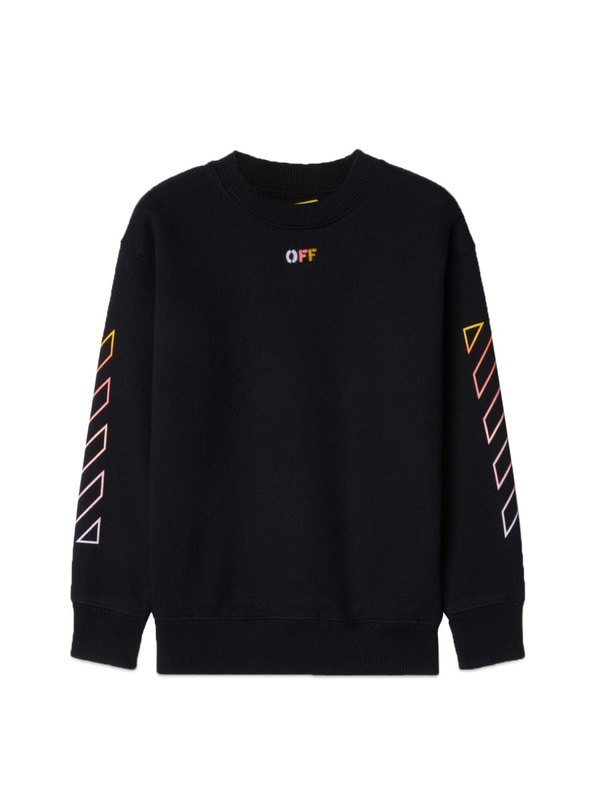 KIDS Off-White Arrow Rainbow Crewneck Sweatshirt - Black