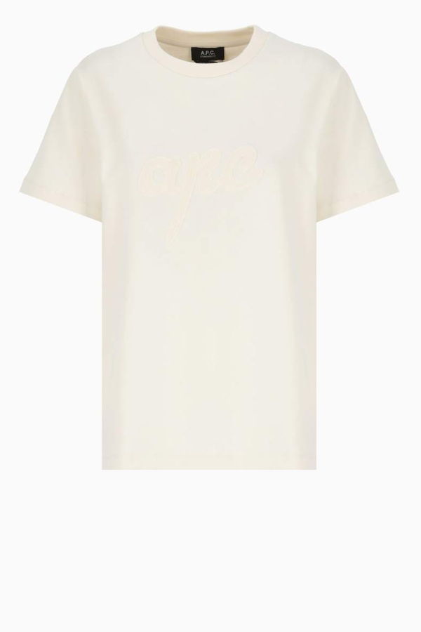 A.P.C. T-shirt With Logo T-shirt - Ivory