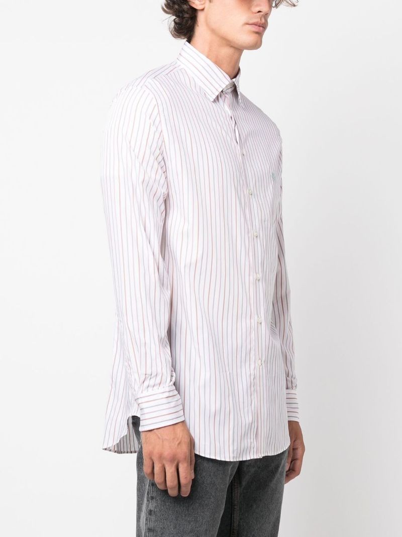 Etro Striped Cotton Shirt - Sand Beige / Multicolour