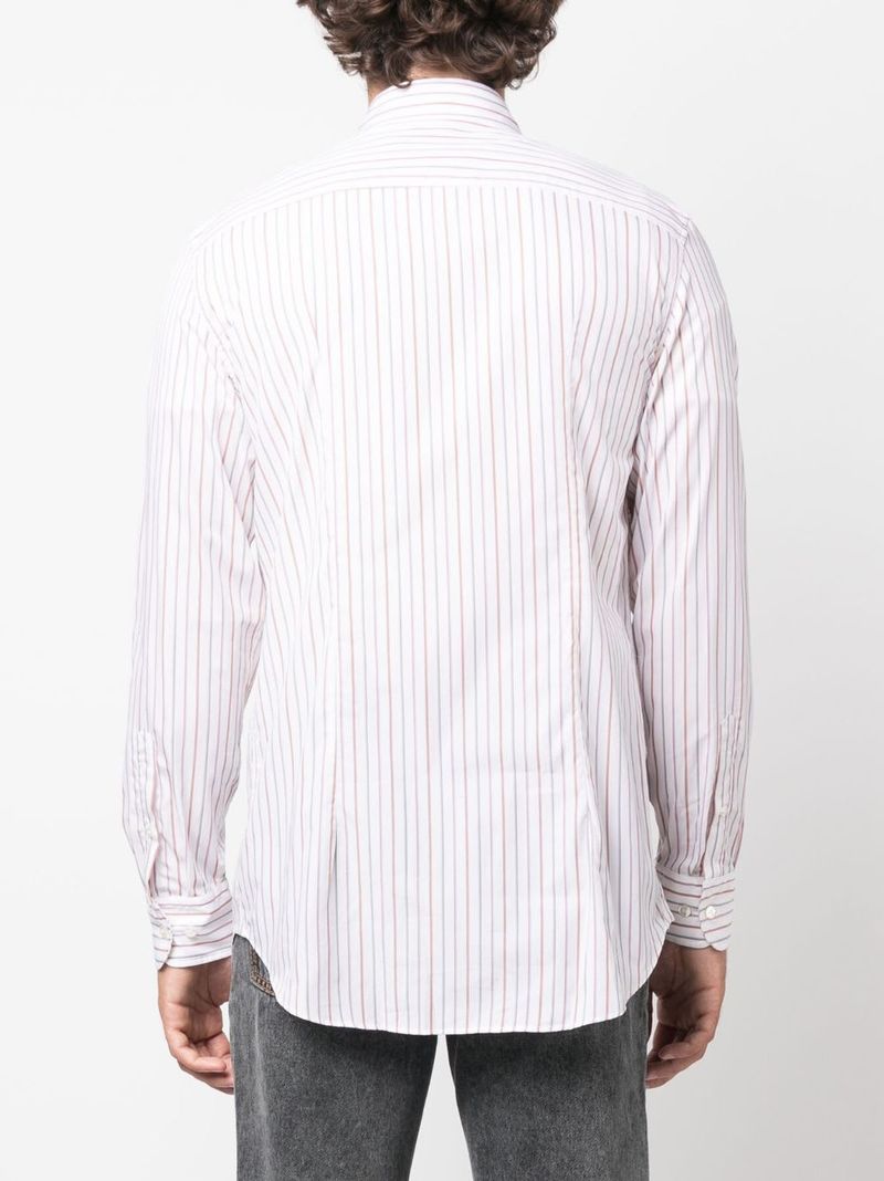 Etro Striped Cotton Shirt - Sand Beige / Multicolour