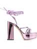 Giuseppe Zanotti Metallic Leather Heel Sandals - Pink - Thumbnail 1