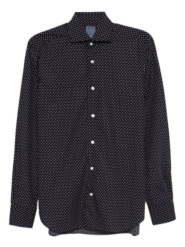 Barba Napoli Barba Polka Dot Shirt - Blue