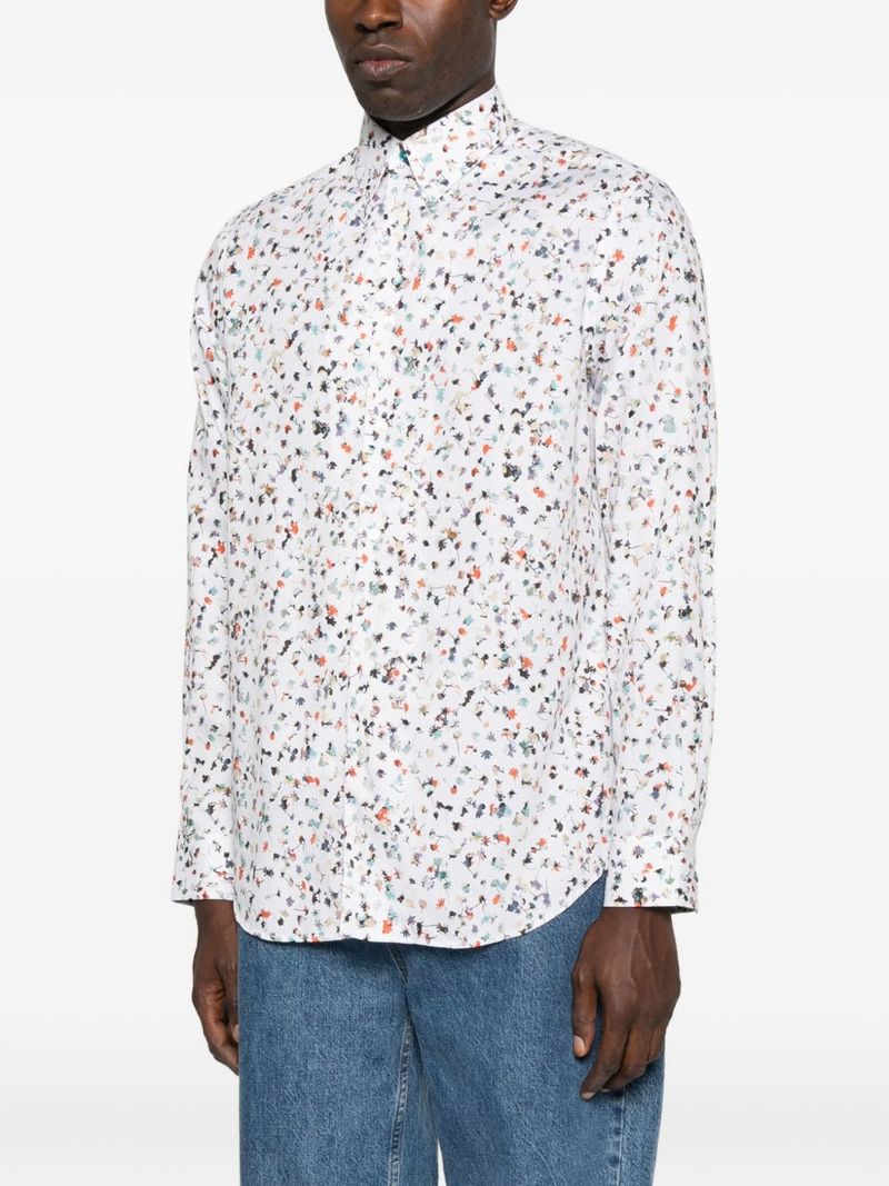 PAUL SMITH Printed Cotton Shirt - White