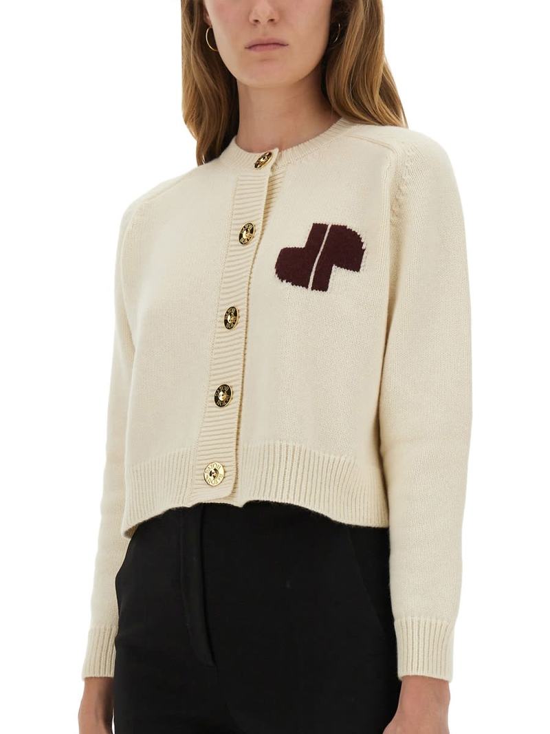 Patou Cardigan With Logo - Beige