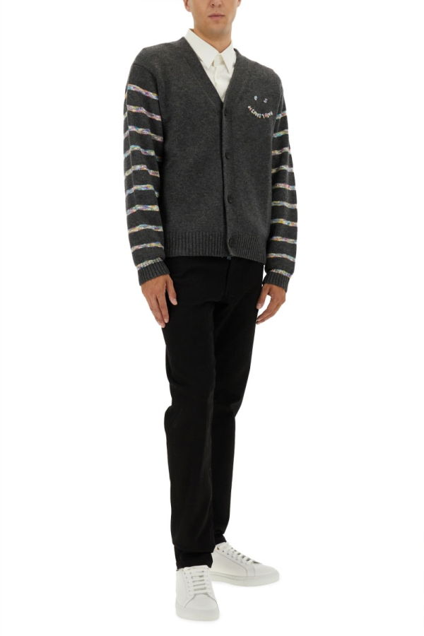 PAUL SMITH PS by Paul Smith Button Thru Ps Happy Cardigan - Gray