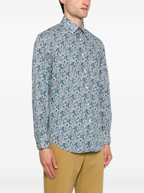 PAUL SMITH Printed Shirt - Clear Blue