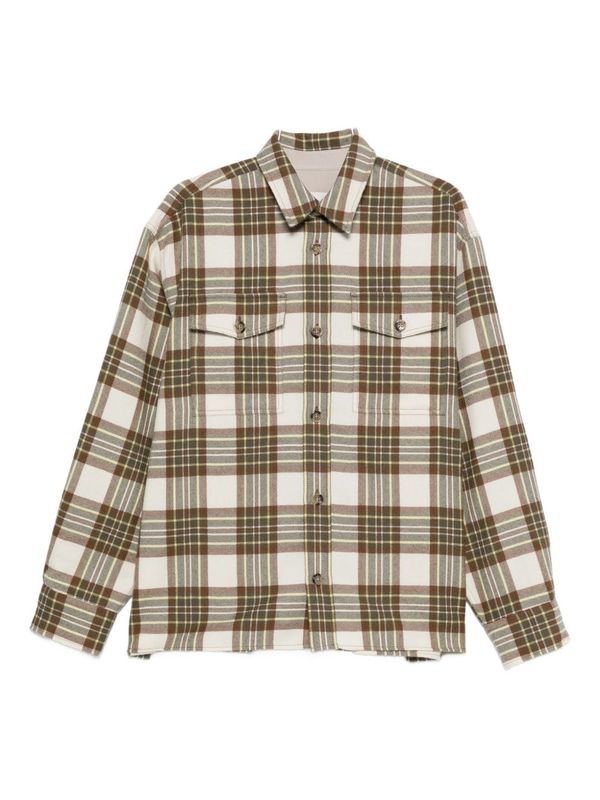 Ami Alexandre Mattiussi Wool Checked Overshirt - Beige