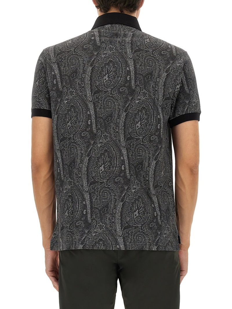 Etro Polo Shirt With Print - Black