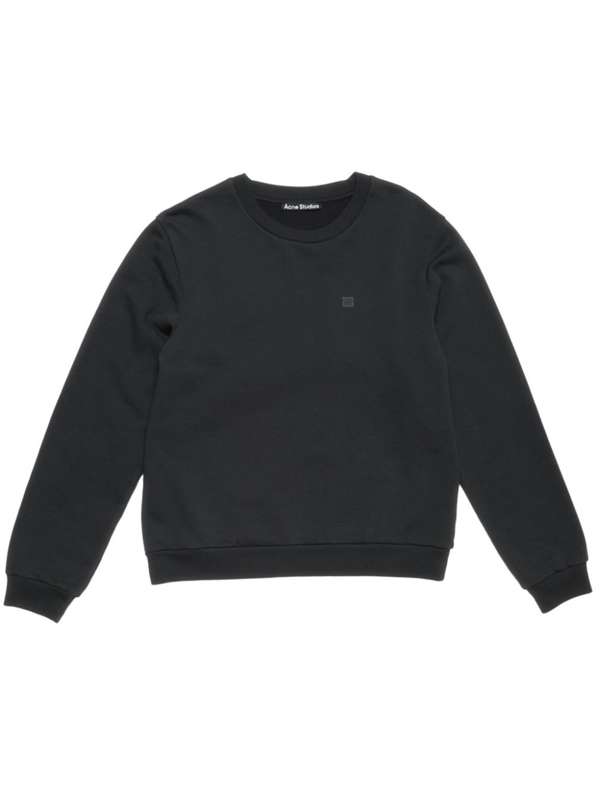 Acne Studios Logo Cotton Sweatshirt - Black - Image 1 of 5