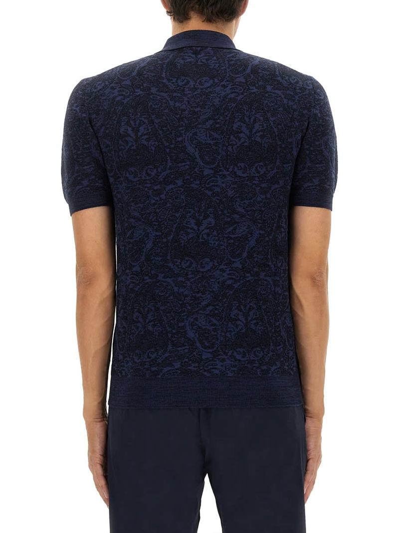 Etro Polo Shirt With Pegasus Embroidery - Blue