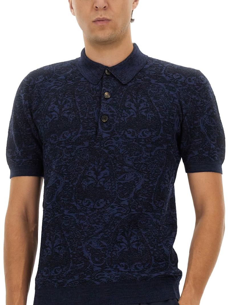 Etro Polo Shirt With Pegasus Embroidery - Blue