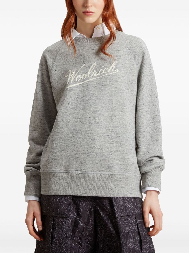 Woolrich Logo Cotton Sweatshirt - Sweatshirt - Gray