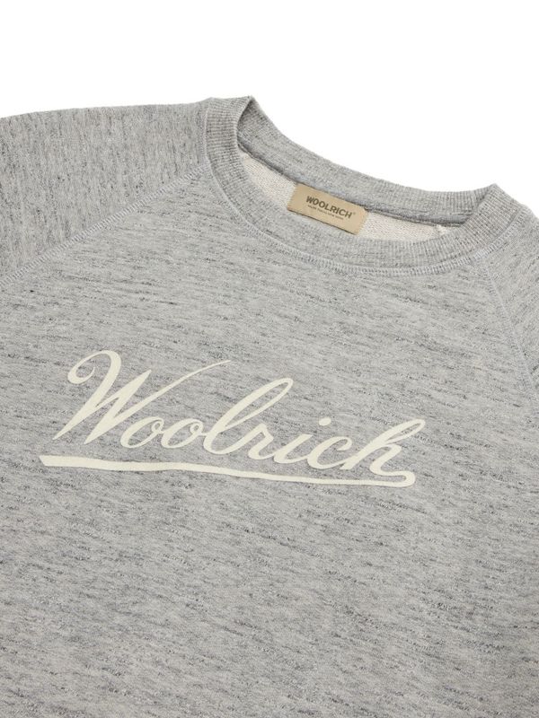 Woolrich Logo Cotton Sweatshirt - Sweatshirt - Gray