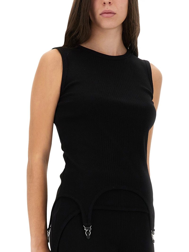 Jean Paul Gaultier Top With Garter Detail Top - Black